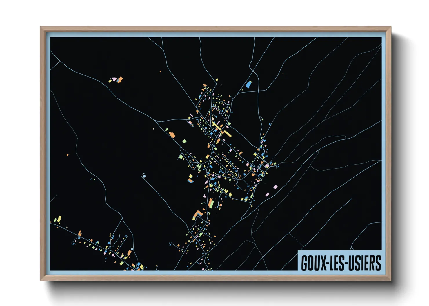 Une affiche de carte sur Goux-les-Usiers