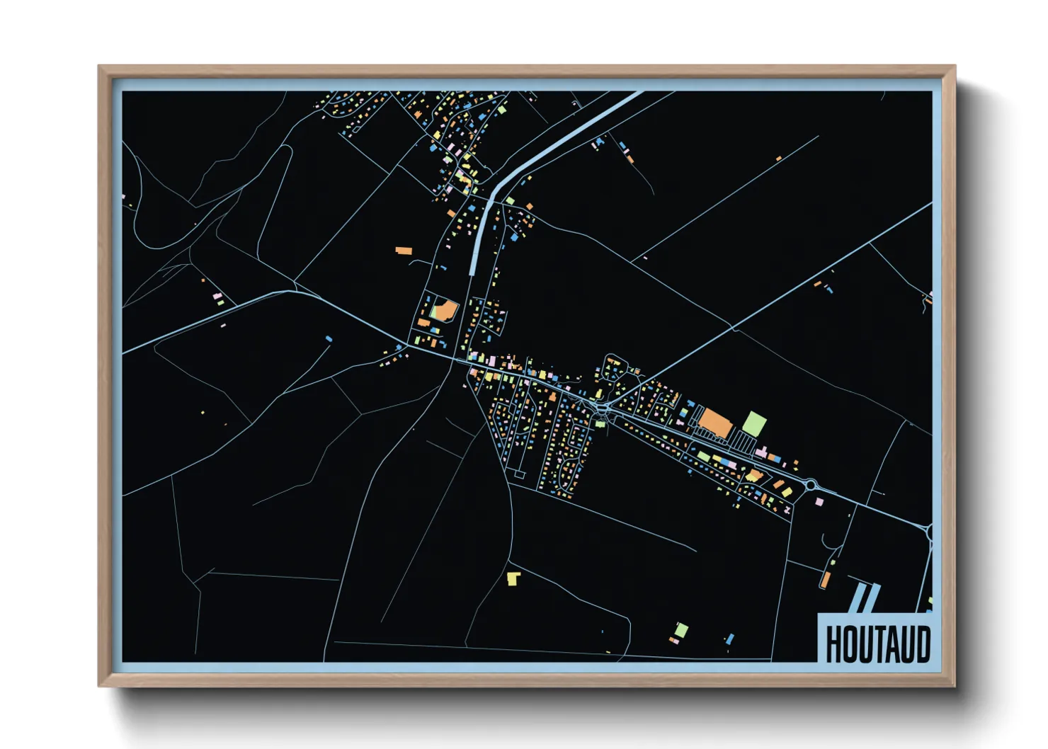 Une affiche de carte sur Houtaud