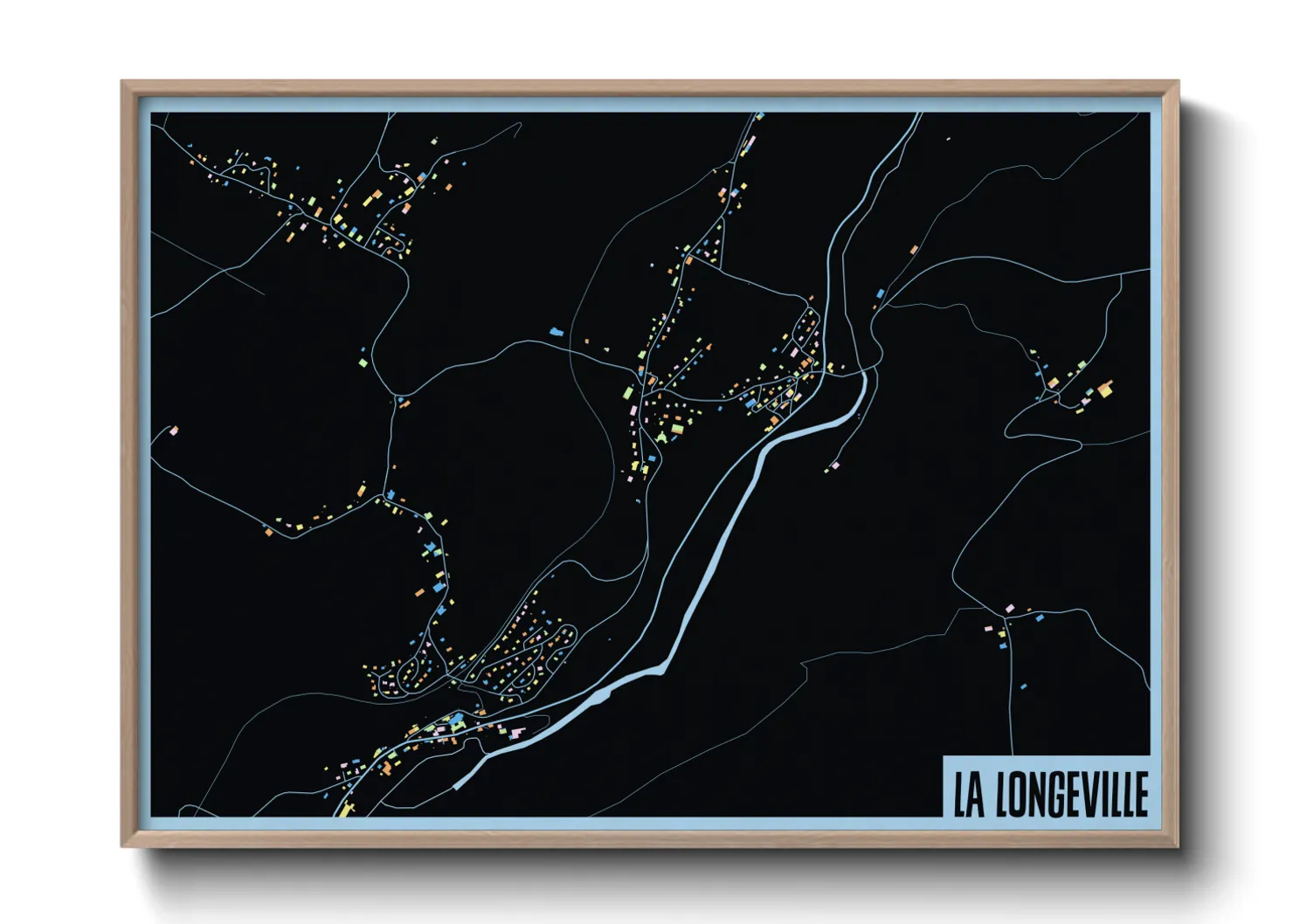 Une affiche de carte sur La Longeville