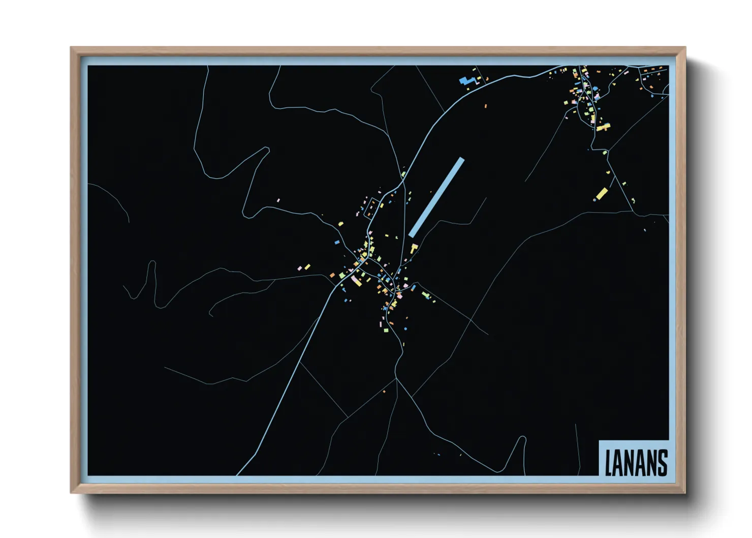 Une affiche de carte sur Lanans