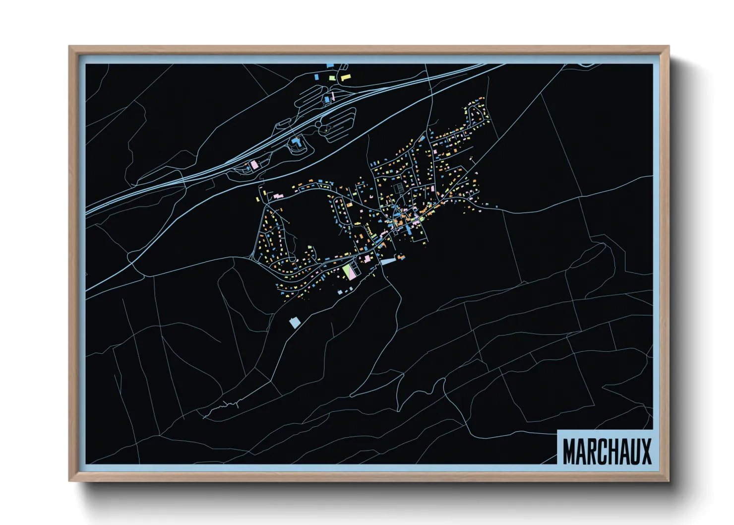 Une affiche de carte sur Marchaux