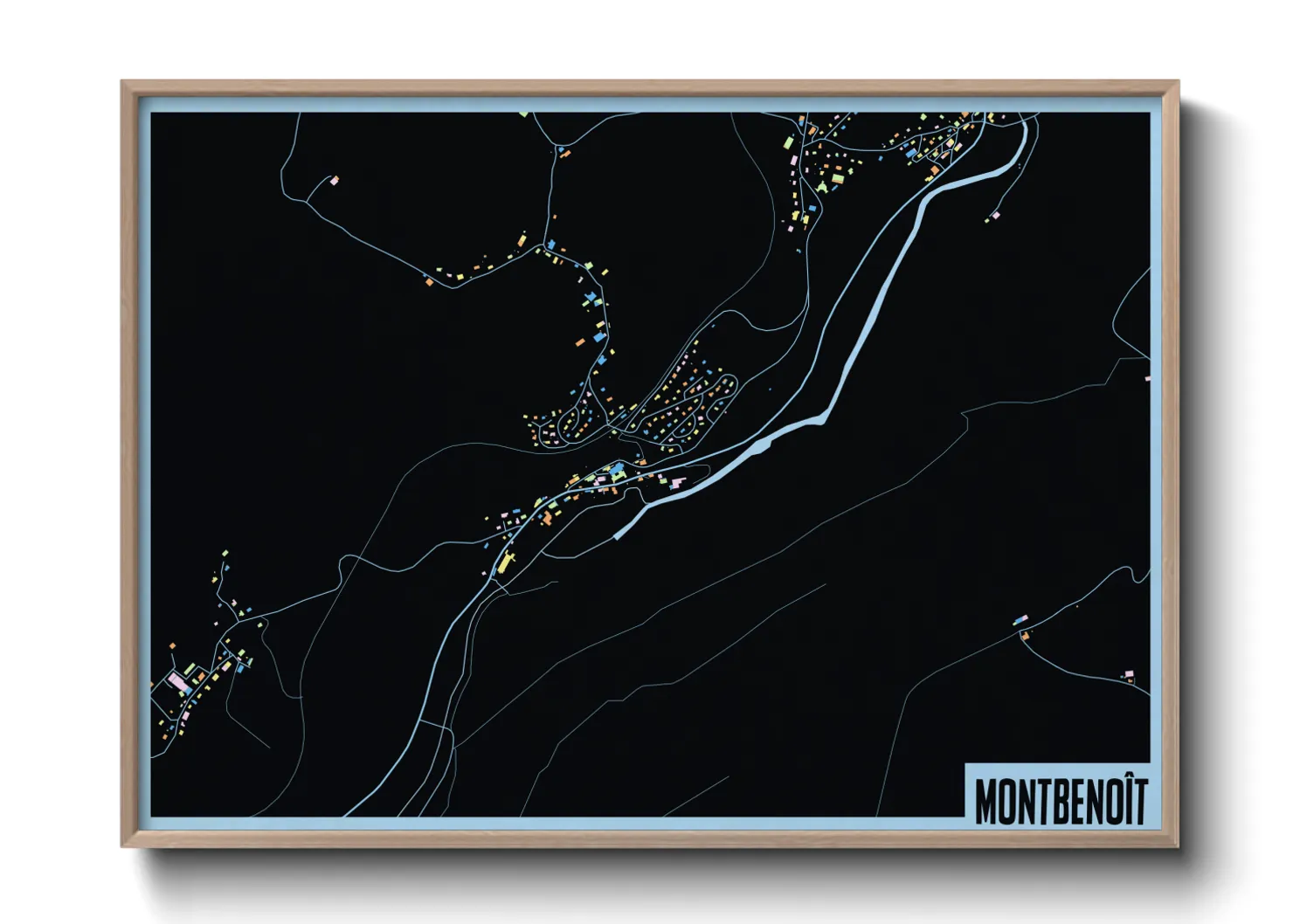 Une affiche de carte sur Montbenoît