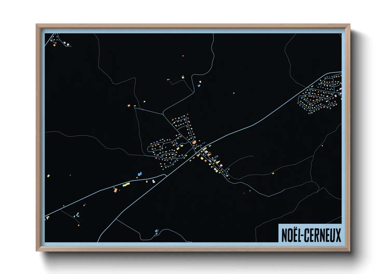 Une affiche de carte sur Noël-Cerneux