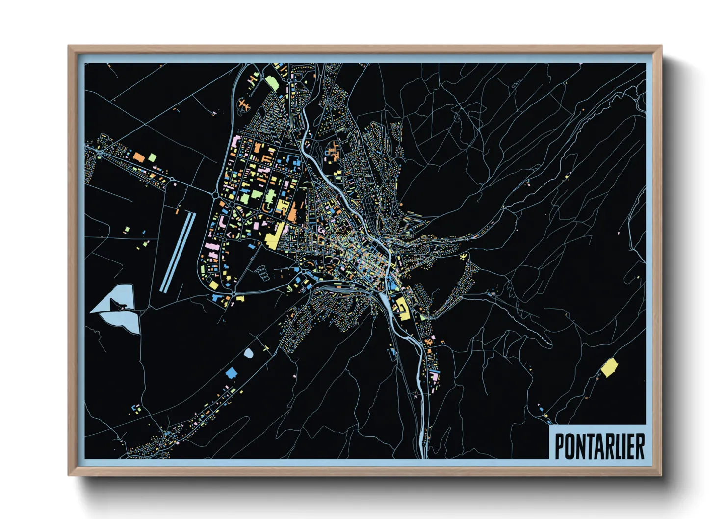 Une affiche de carte sur Pontarlier