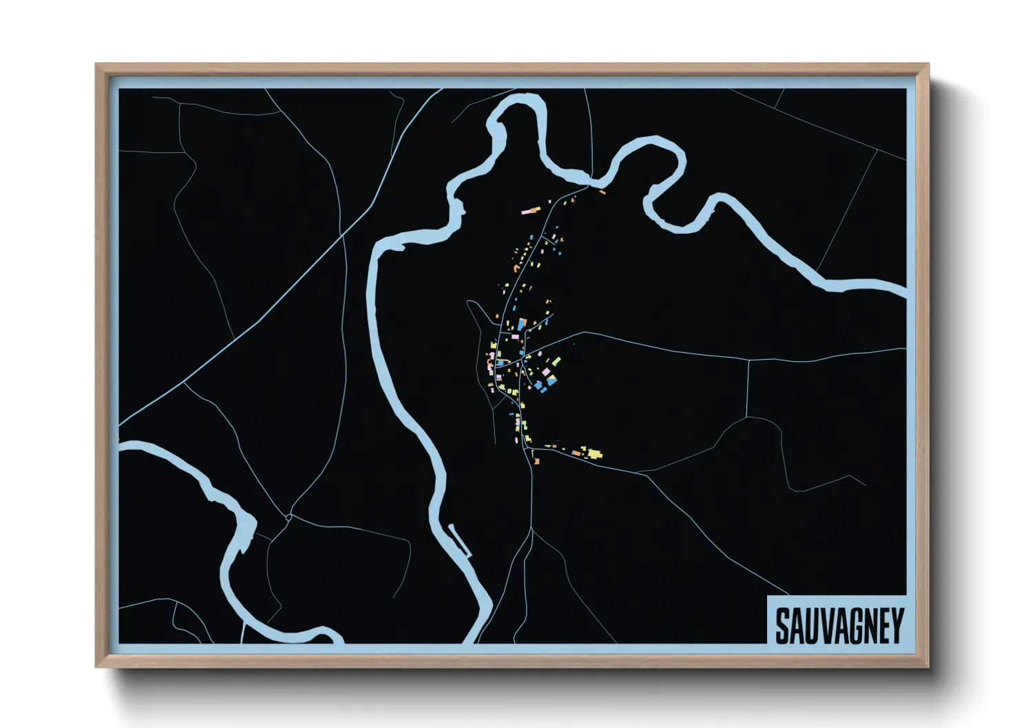 Une affiche de carte sur Sauvagney
