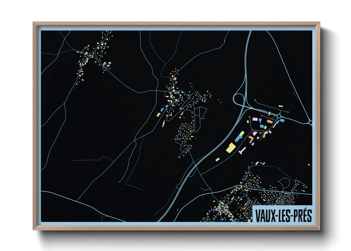 Une affiche de carte sur Vaux-les-Prés