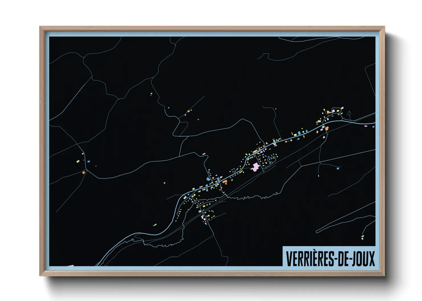 Une affiche de carte sur Verrières-de-Joux