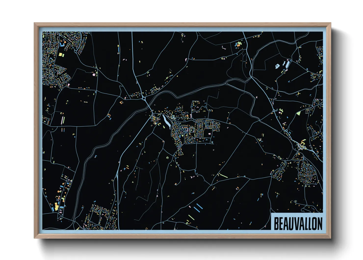 Une affiche de carte sur Beauvallon