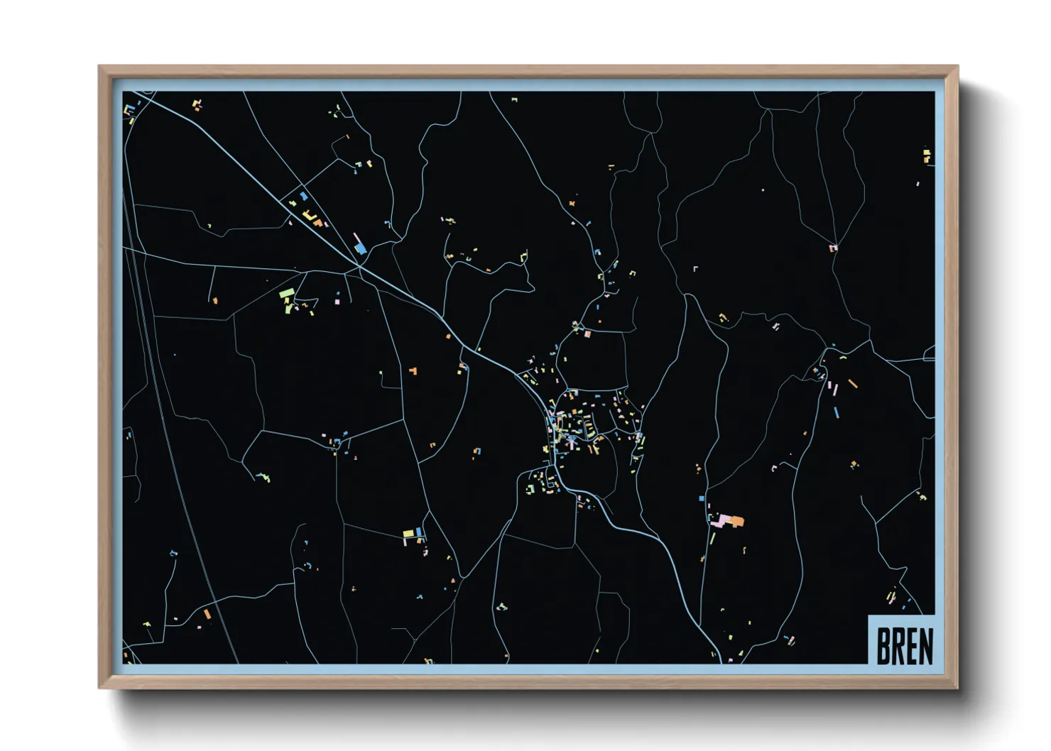 Une affiche de carte sur Bren