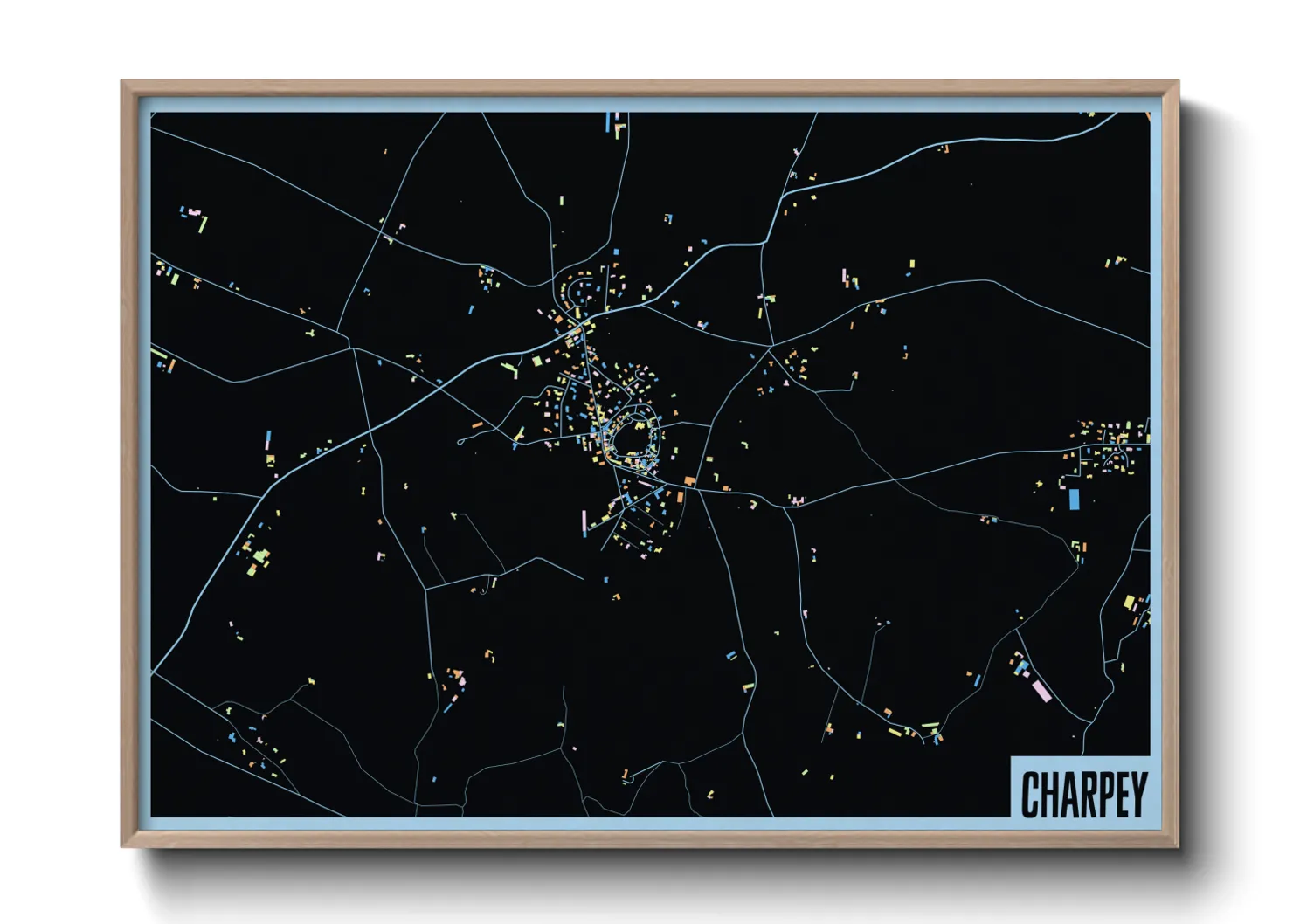 Une affiche de carte sur Charpey