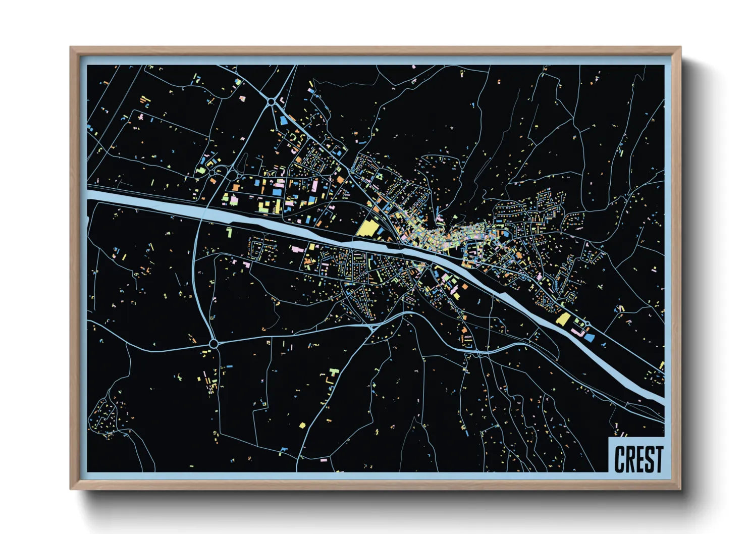 Une affiche de carte sur Crest