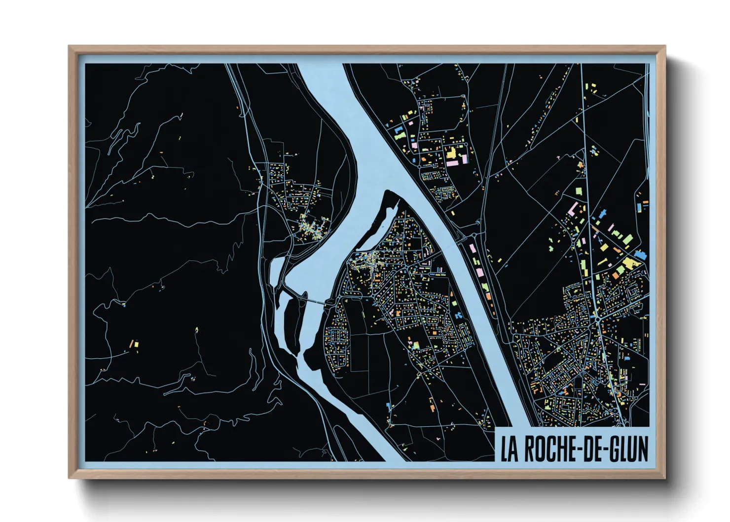 Une affiche de carte sur La Roche-de-Glun