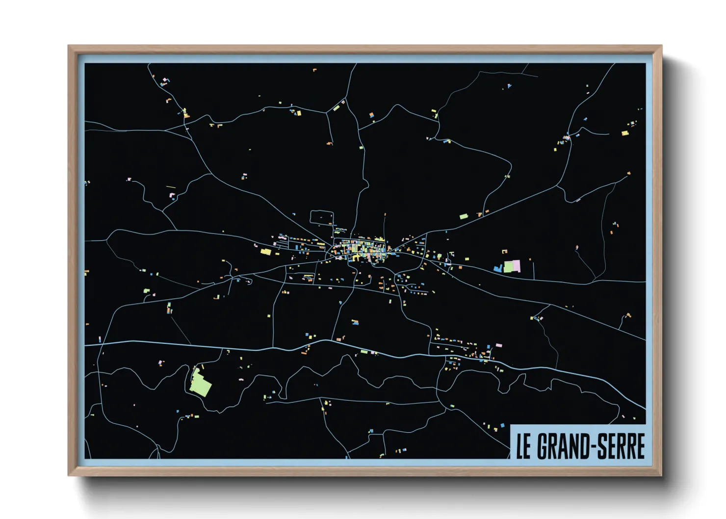 Une affiche de carte sur Le Grand-Serre