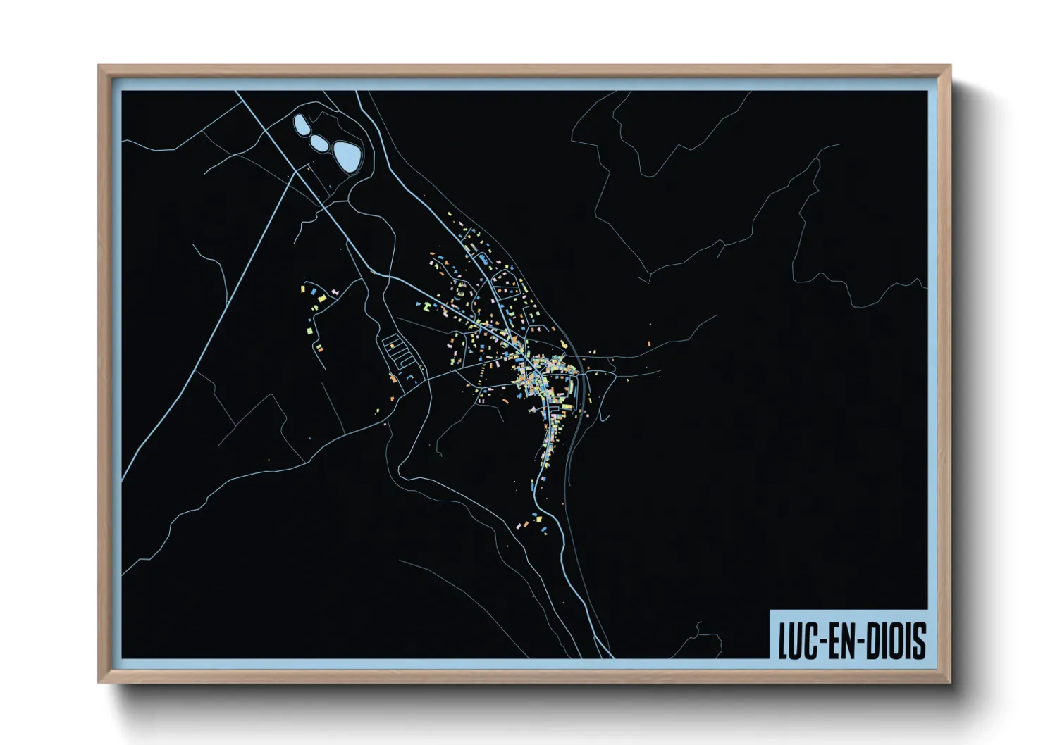 Une affiche de carte sur Luc-en-Diois