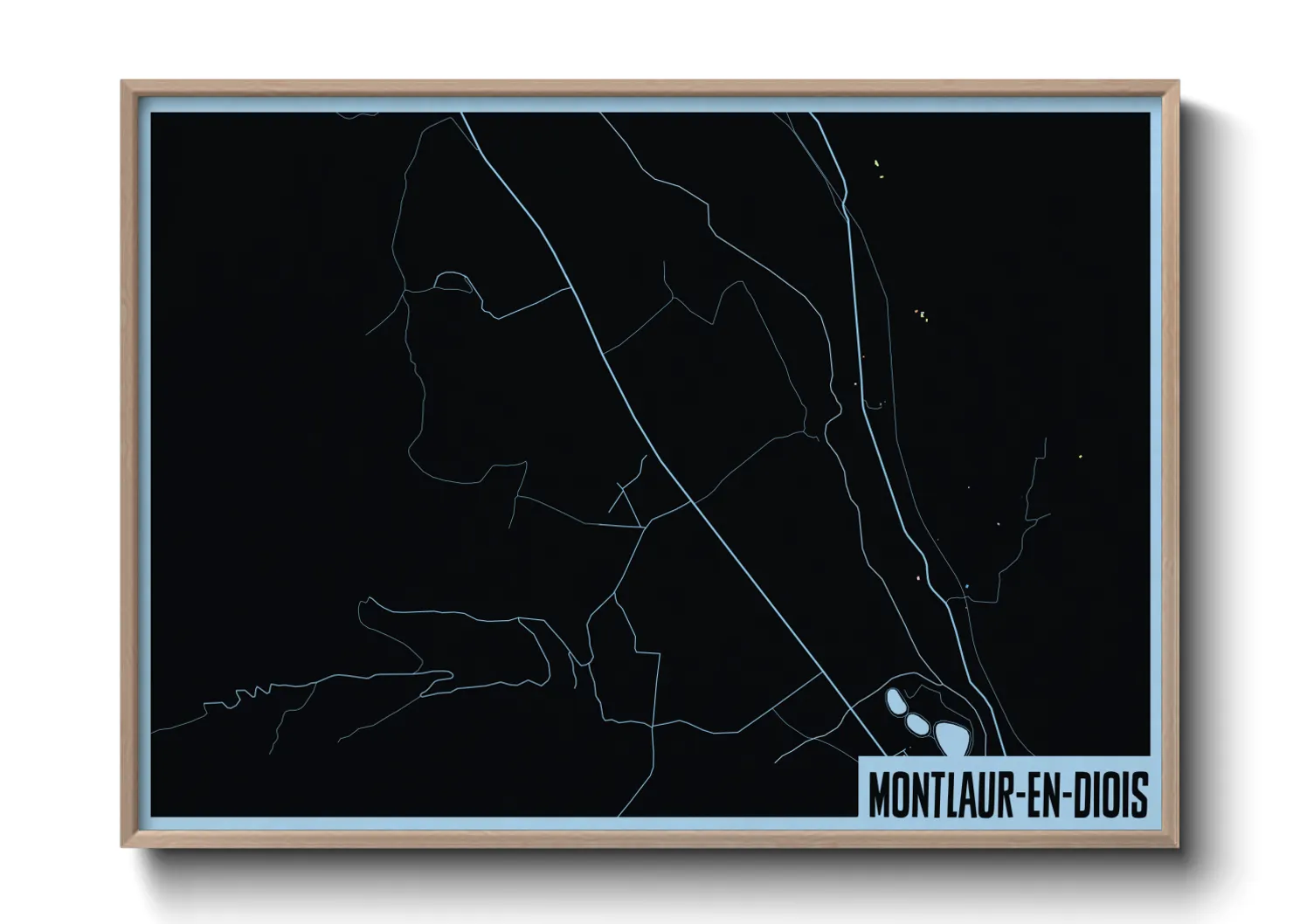 Une affiche de carte sur Montlaur-en-Diois