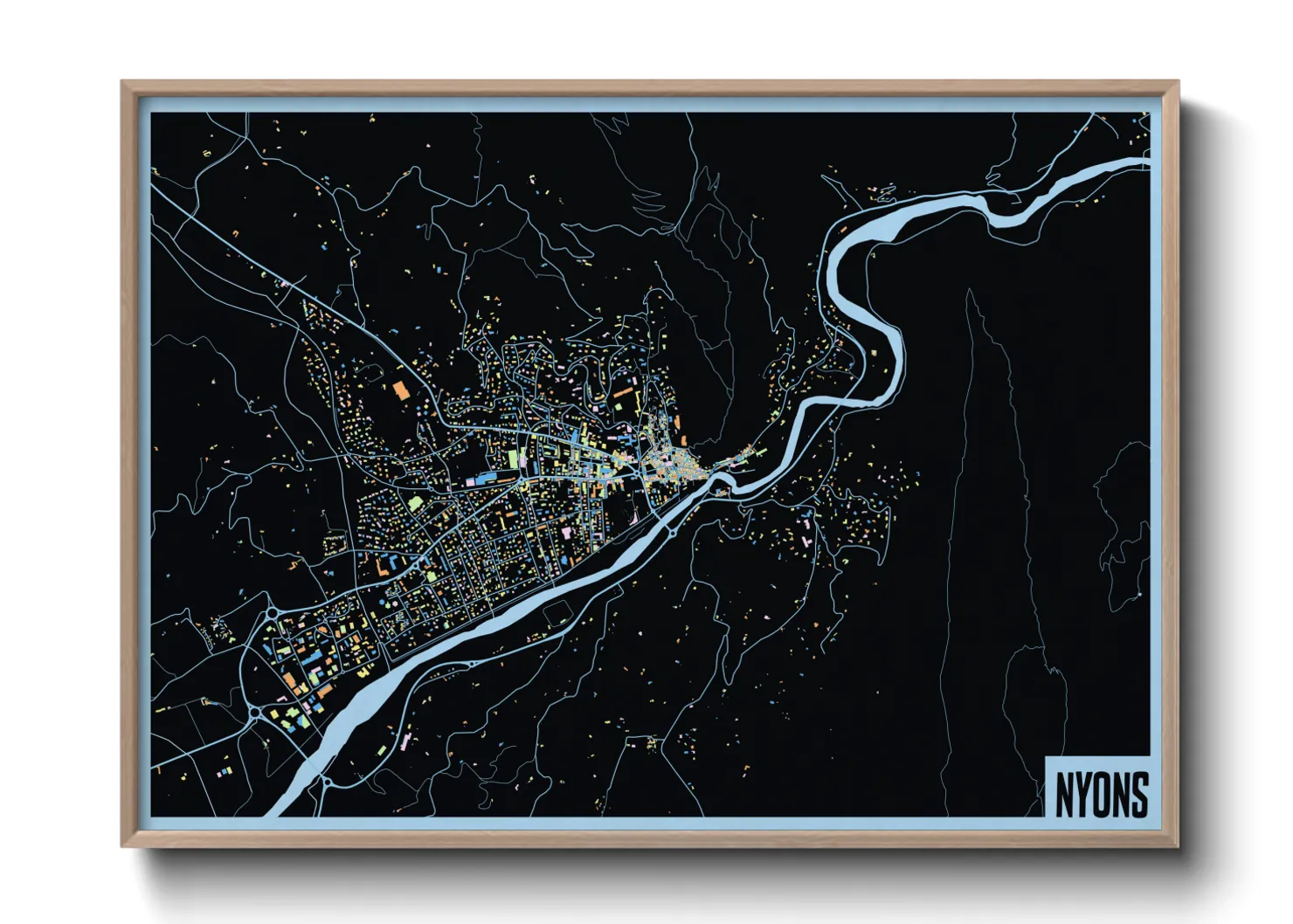 Une affiche de carte sur Nyons