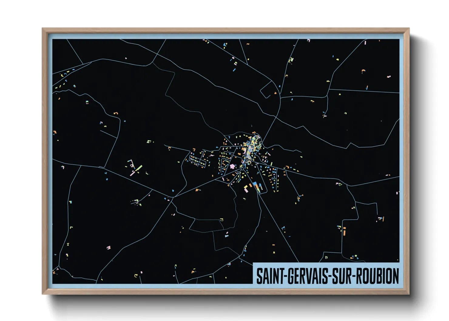 Une affiche de carte sur Saint-Gervais-sur-Roubion