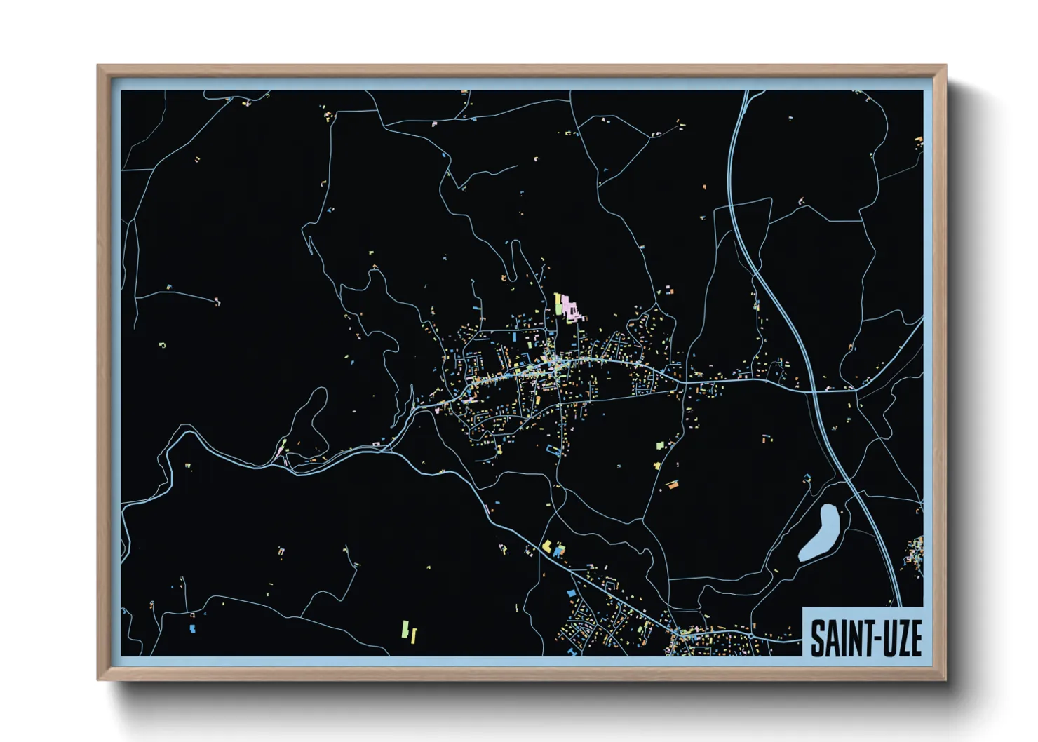 Une affiche de carte sur Saint-Uze