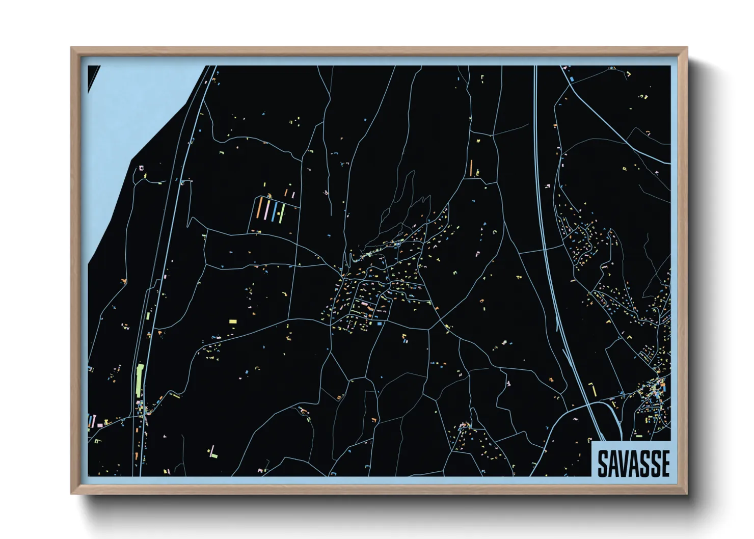 Une affiche de carte sur Savasse