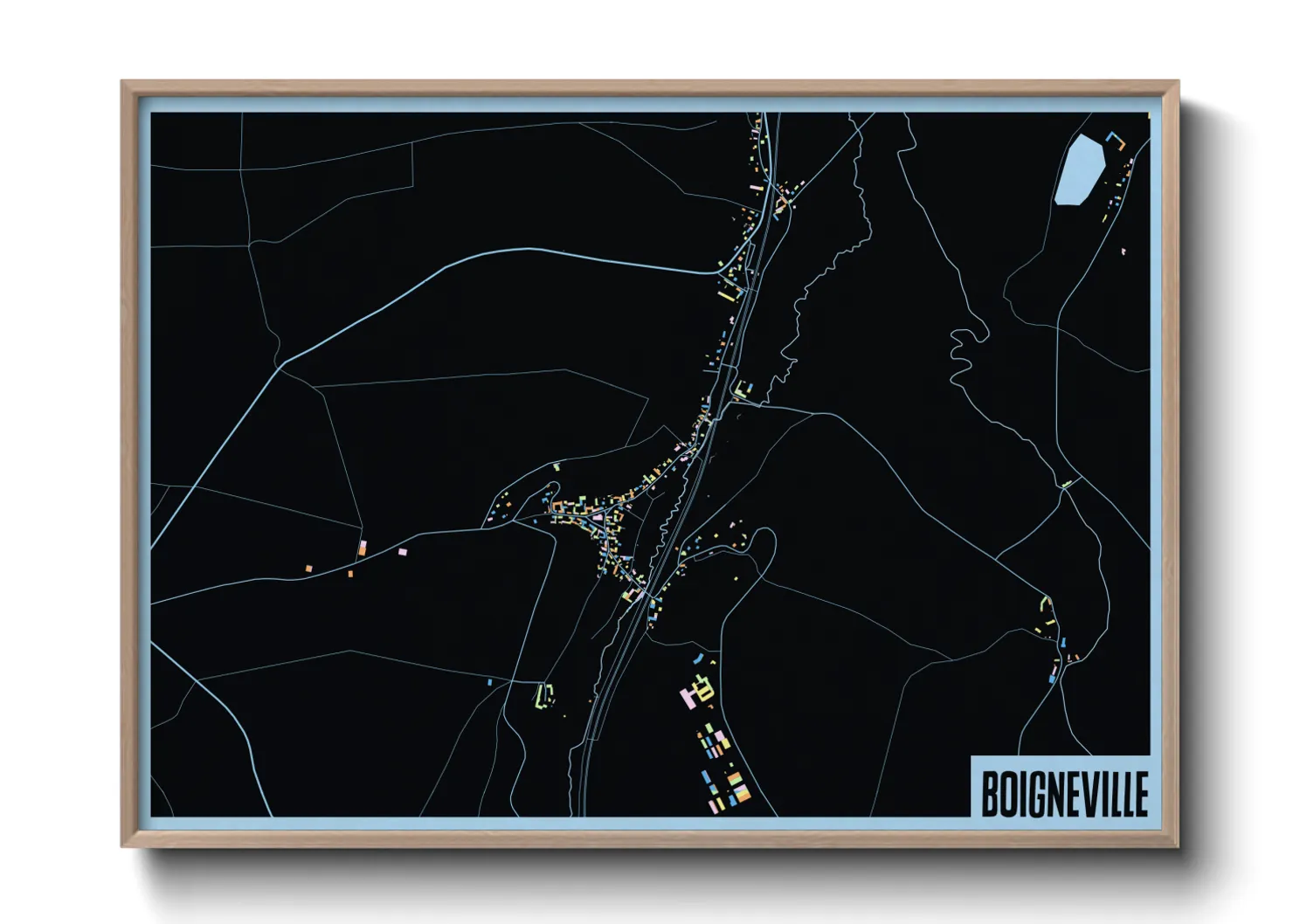 Une affiche de carte sur Boigneville