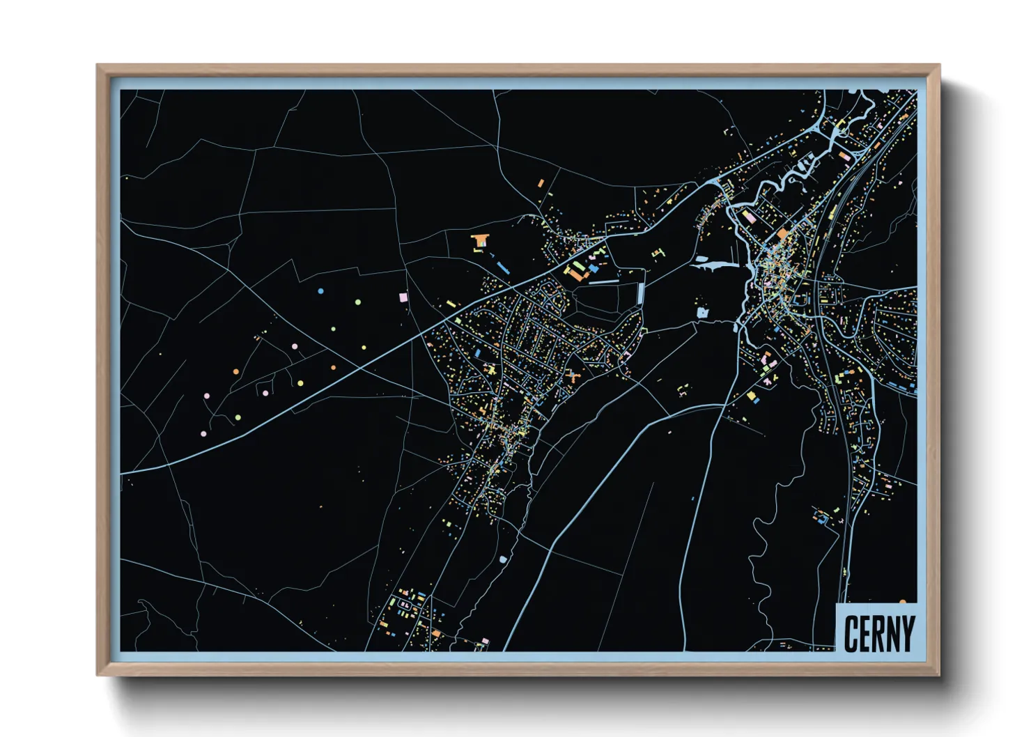 Une affiche de carte sur Cerny