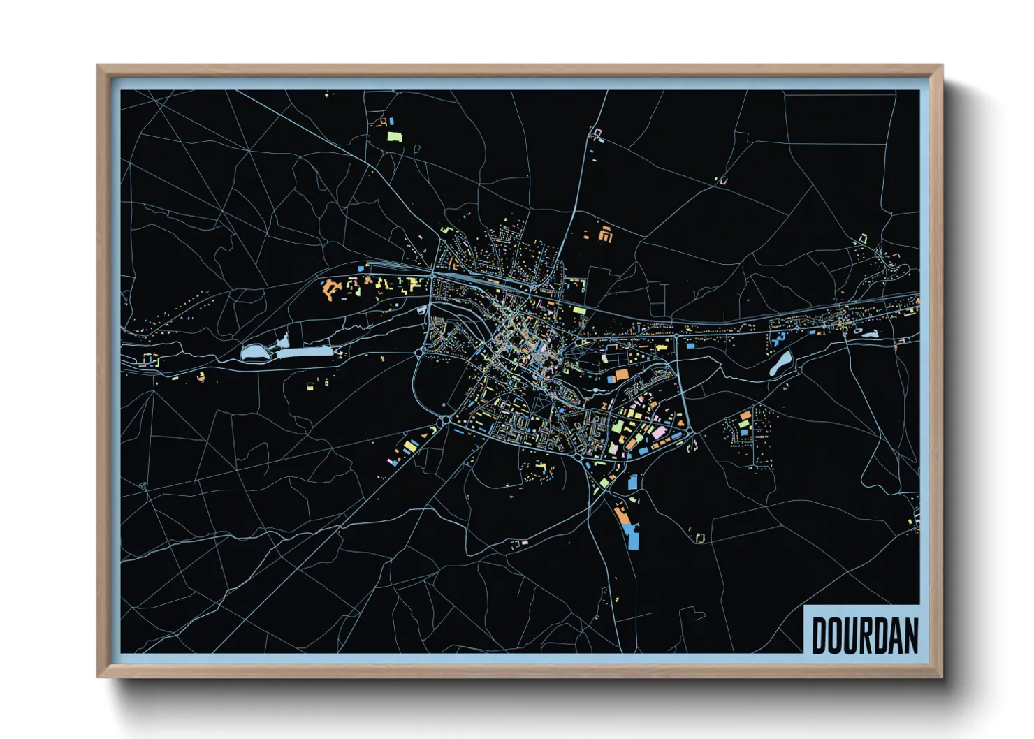 Une affiche de carte sur Dourdan