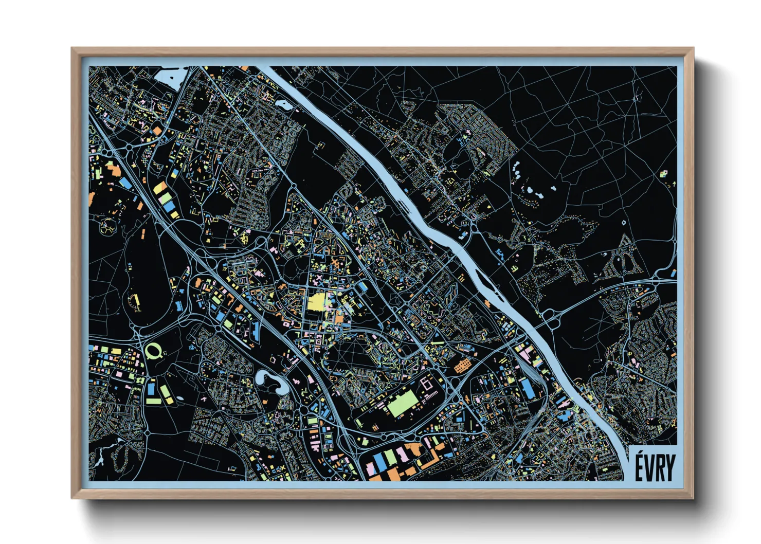 Une affiche de carte sur Évry