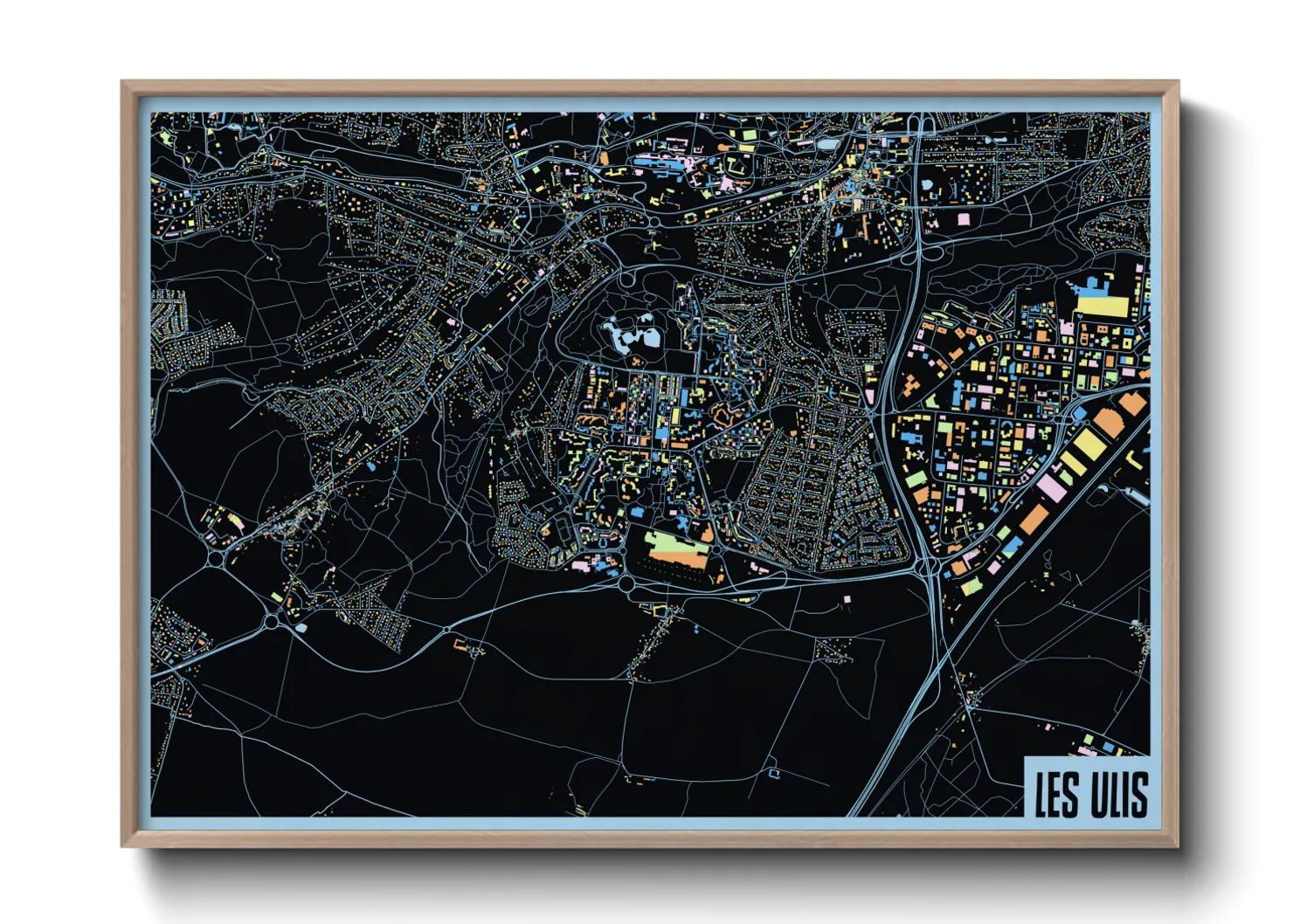 Une affiche de carte sur Les Ulis