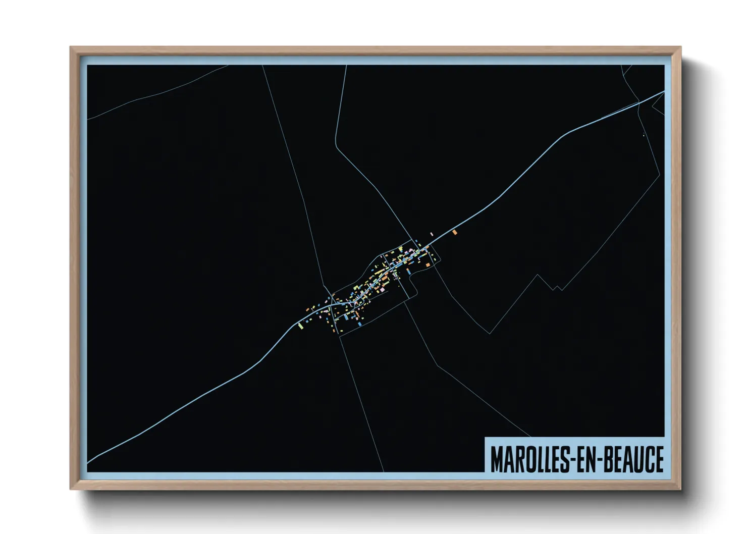 Une affiche de carte sur Marolles-en-Beauce