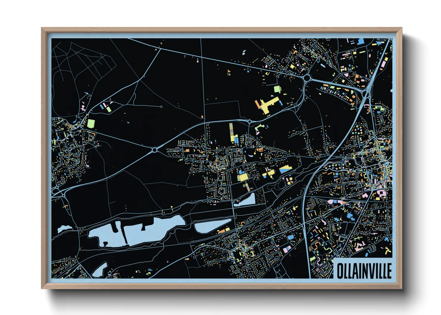 Une affiche de carte sur Ollainville