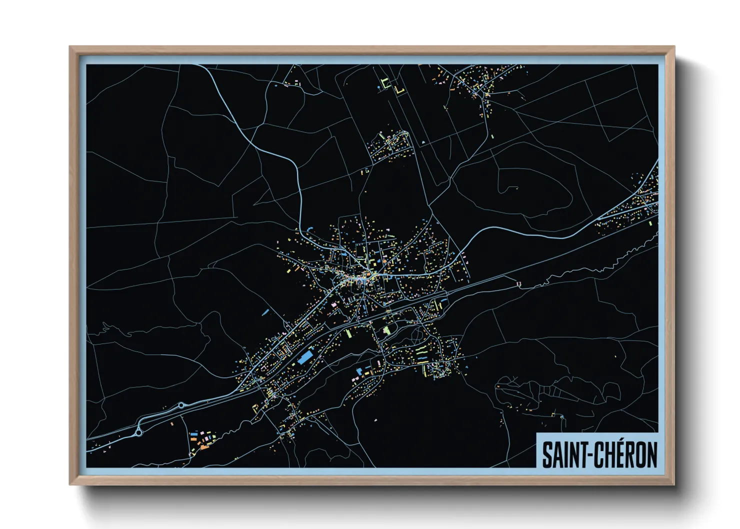 Une affiche de carte sur Saint-Chéron