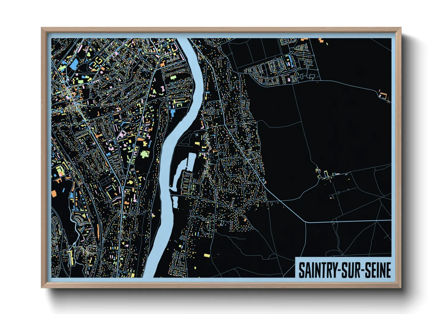 Une affiche de carte sur Saintry-sur-Seine