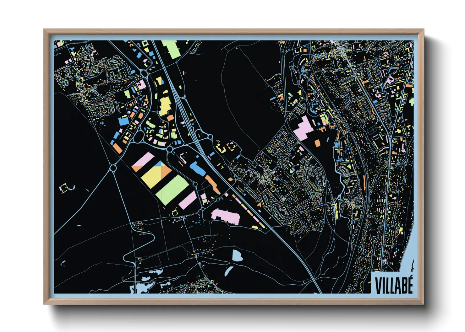 Une affiche de carte sur Villabé