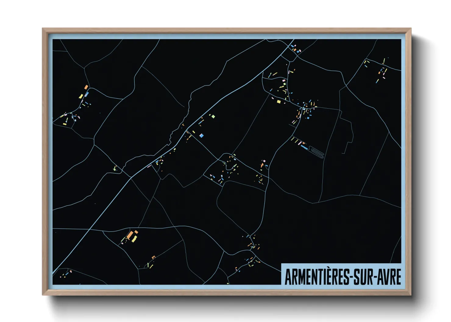 Une affiche de carte sur Armentières-sur-Avre