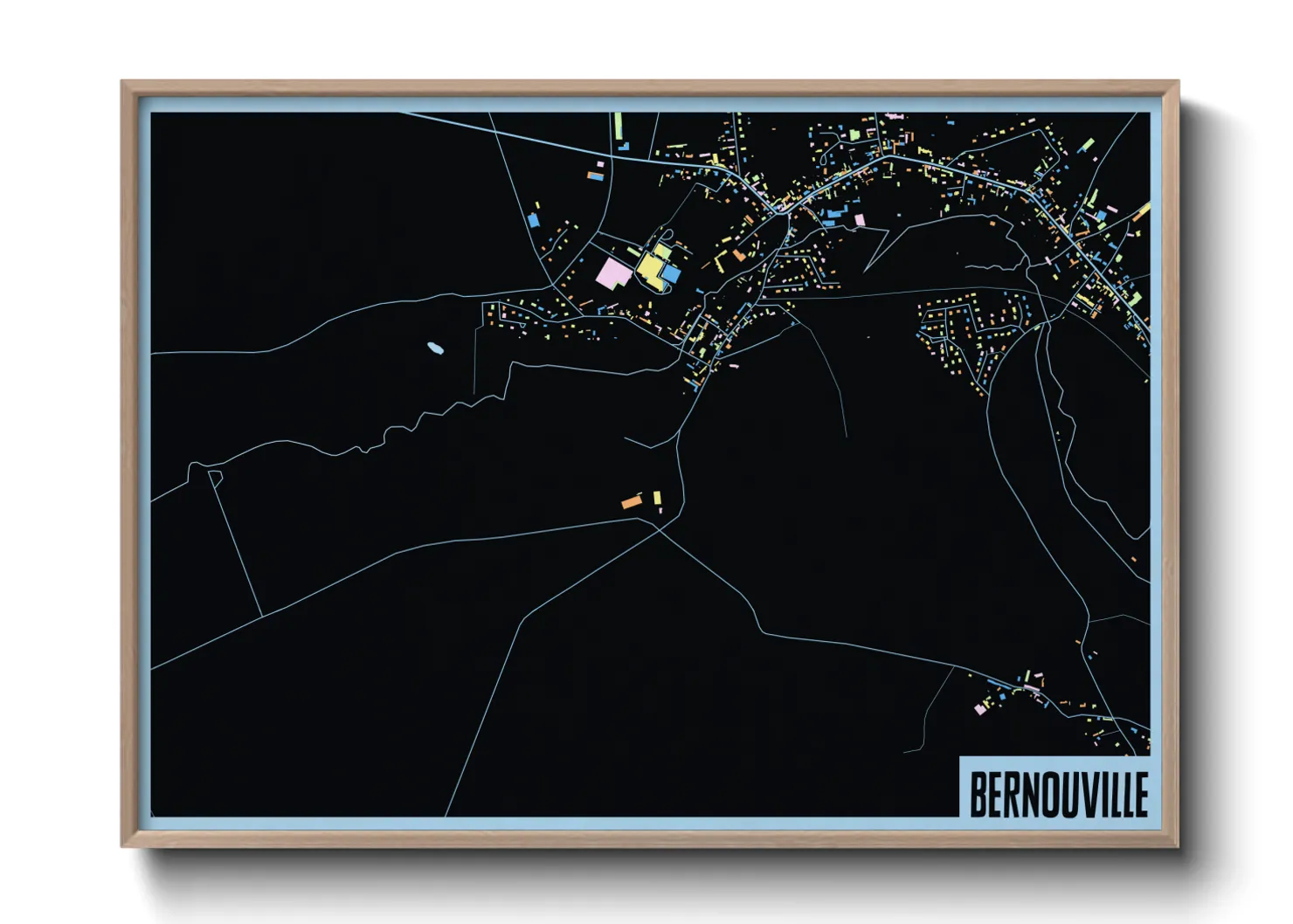 Une affiche de carte sur Bernouville