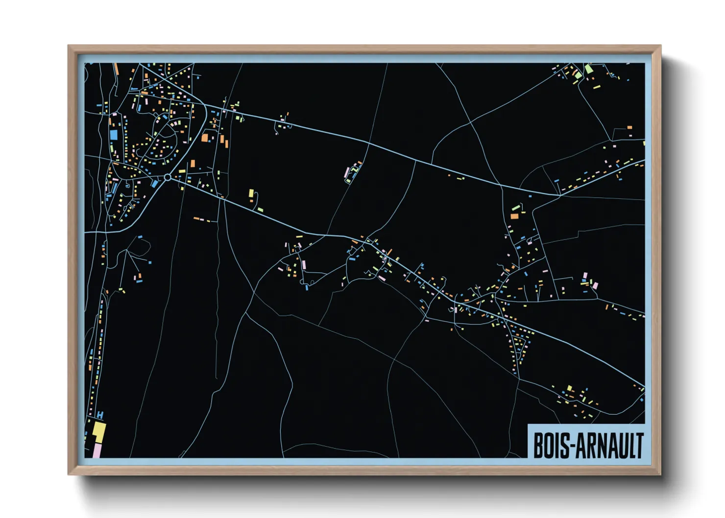 Une affiche de carte sur Bois-Arnault