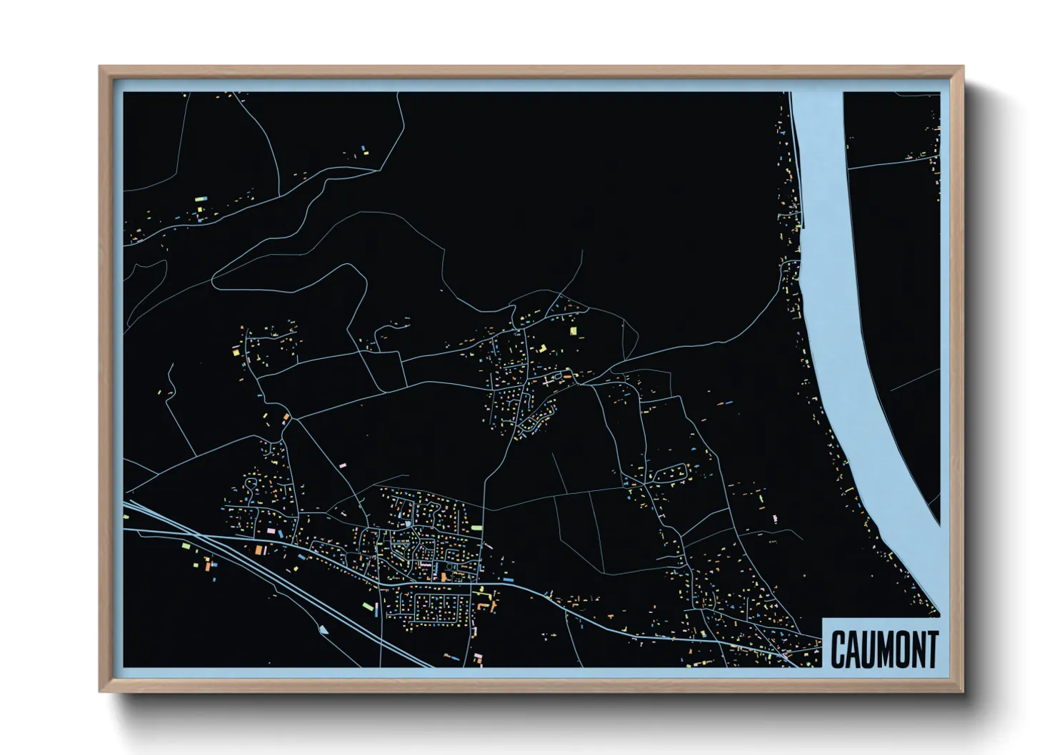 Une affiche de carte sur Caumont