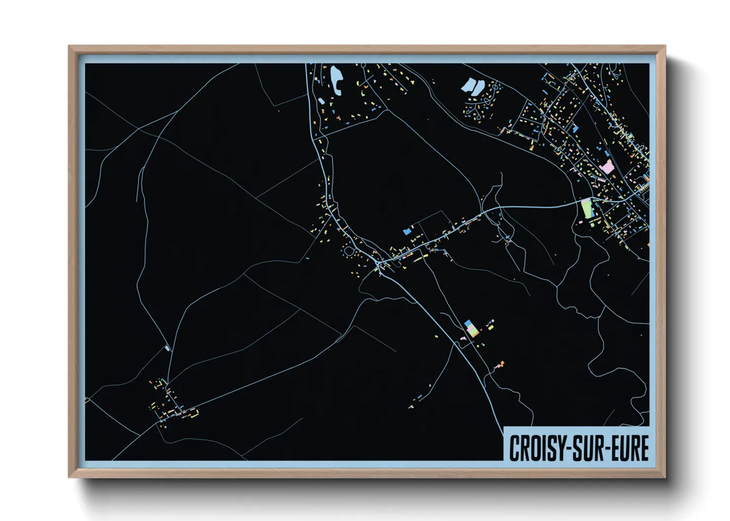 Une affiche de carte sur Croisy-sur-Eure