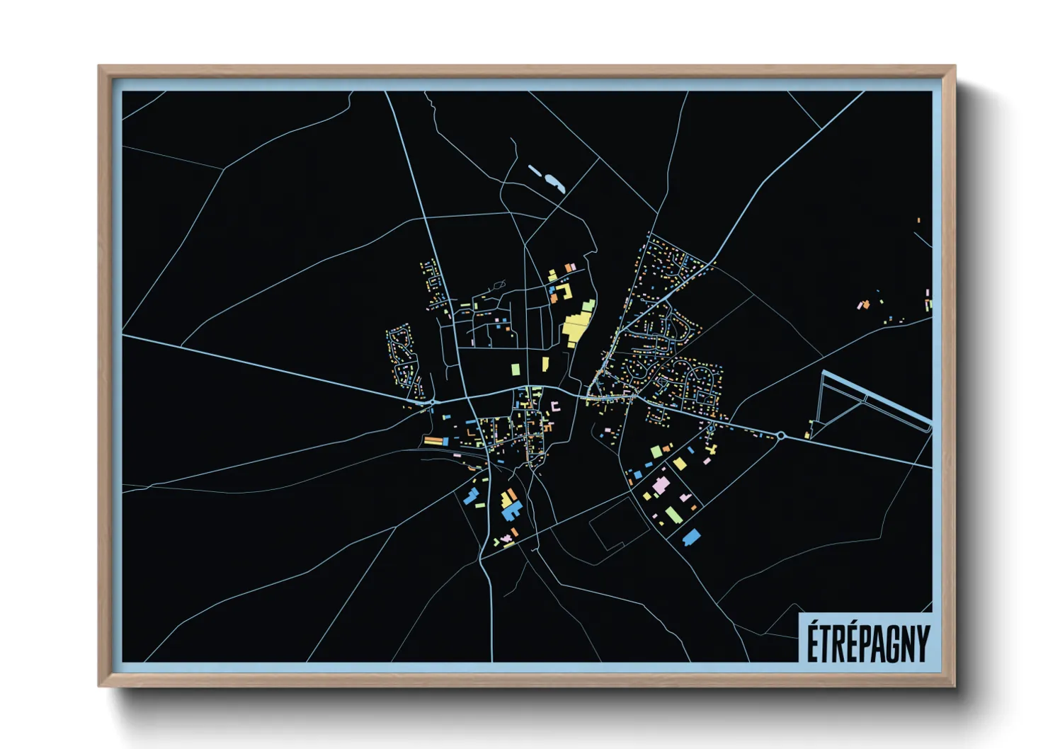 Une affiche de carte sur Étrépagny