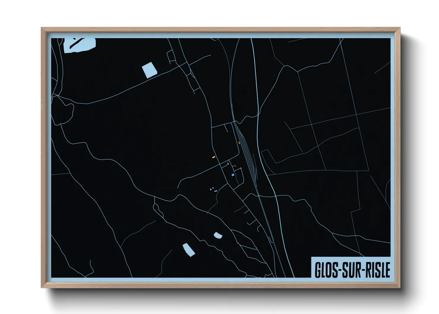 Une affiche de carte sur Glos-sur-Risle