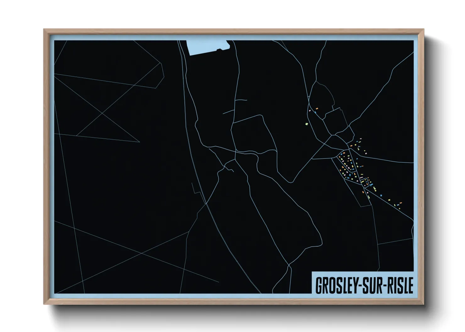 Une affiche de carte sur Grosley-sur-Risle