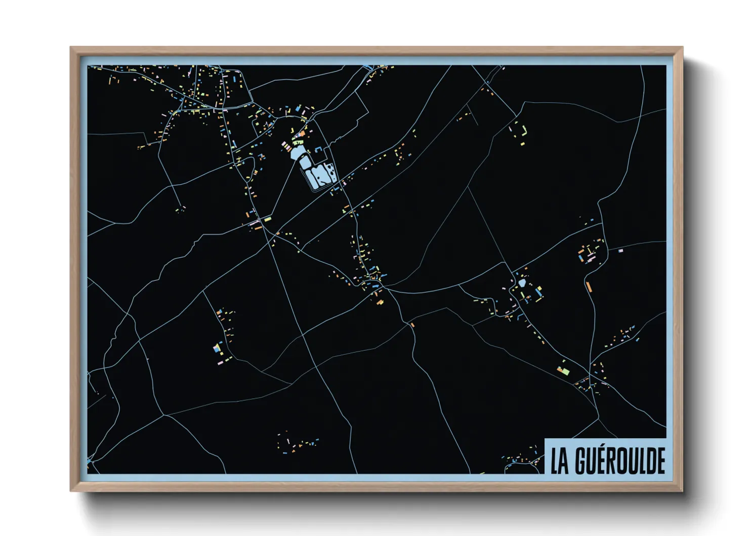 Une affiche de carte sur La Guéroulde