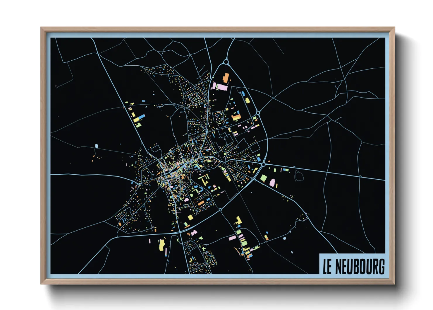 Une affiche de carte sur Le Neubourg