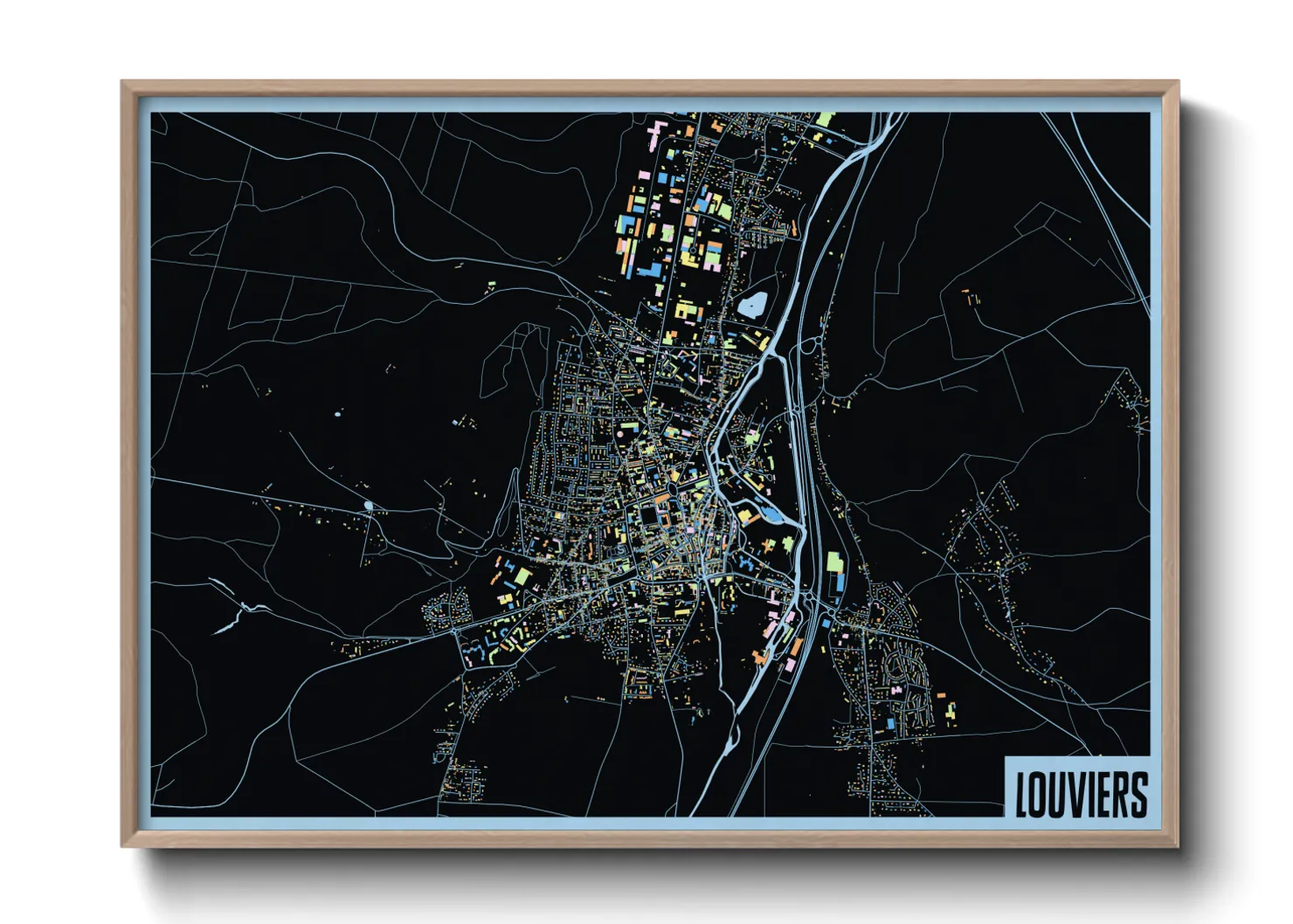 Une affiche de carte sur Louviers