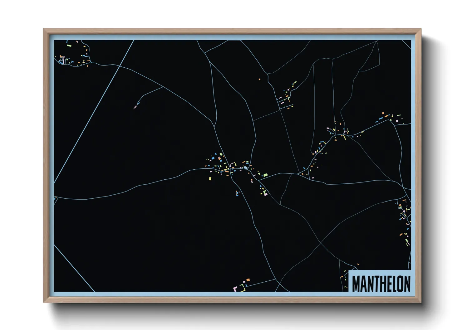 Une affiche de carte sur Manthelon