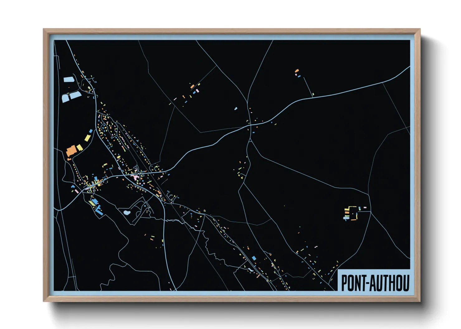Une affiche de carte sur Pont-Authou