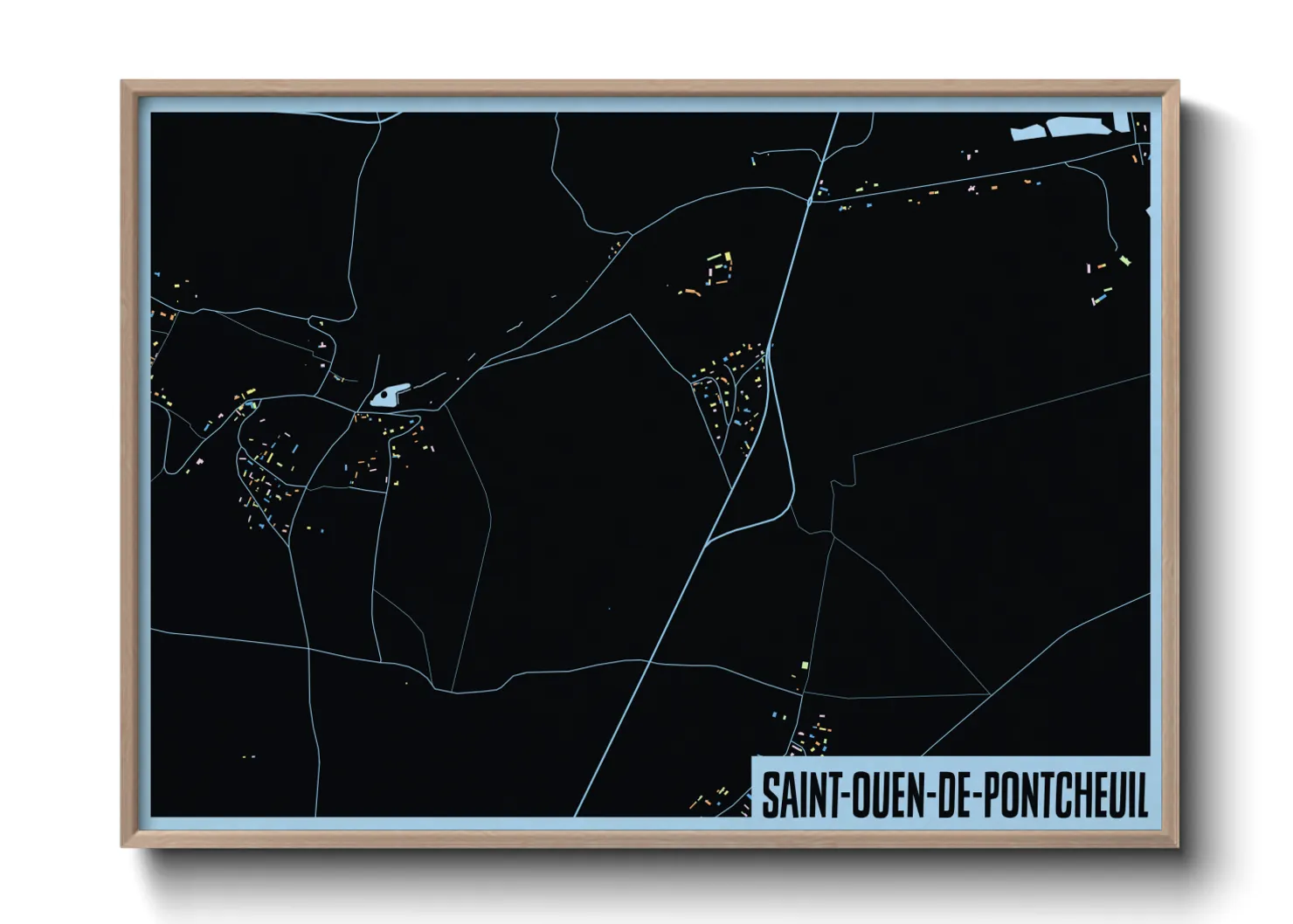 Une affiche de carte sur Saint-Ouen-de-Pontcheuil