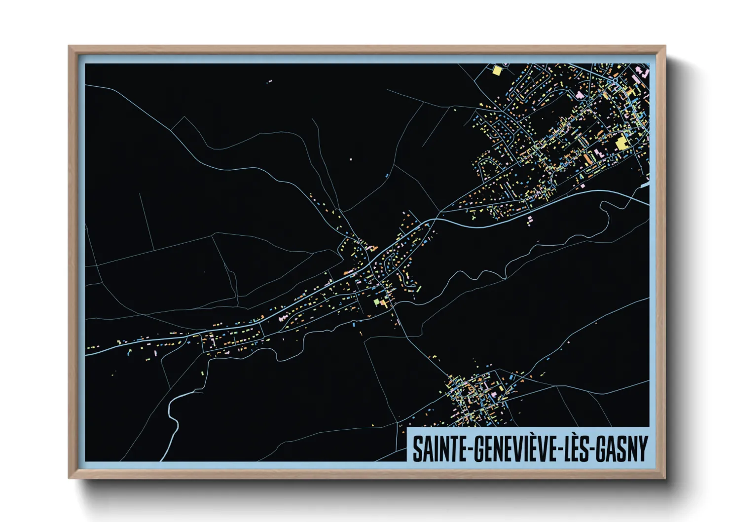 Une affiche de carte sur Sainte-Geneviève-lès-Gasny