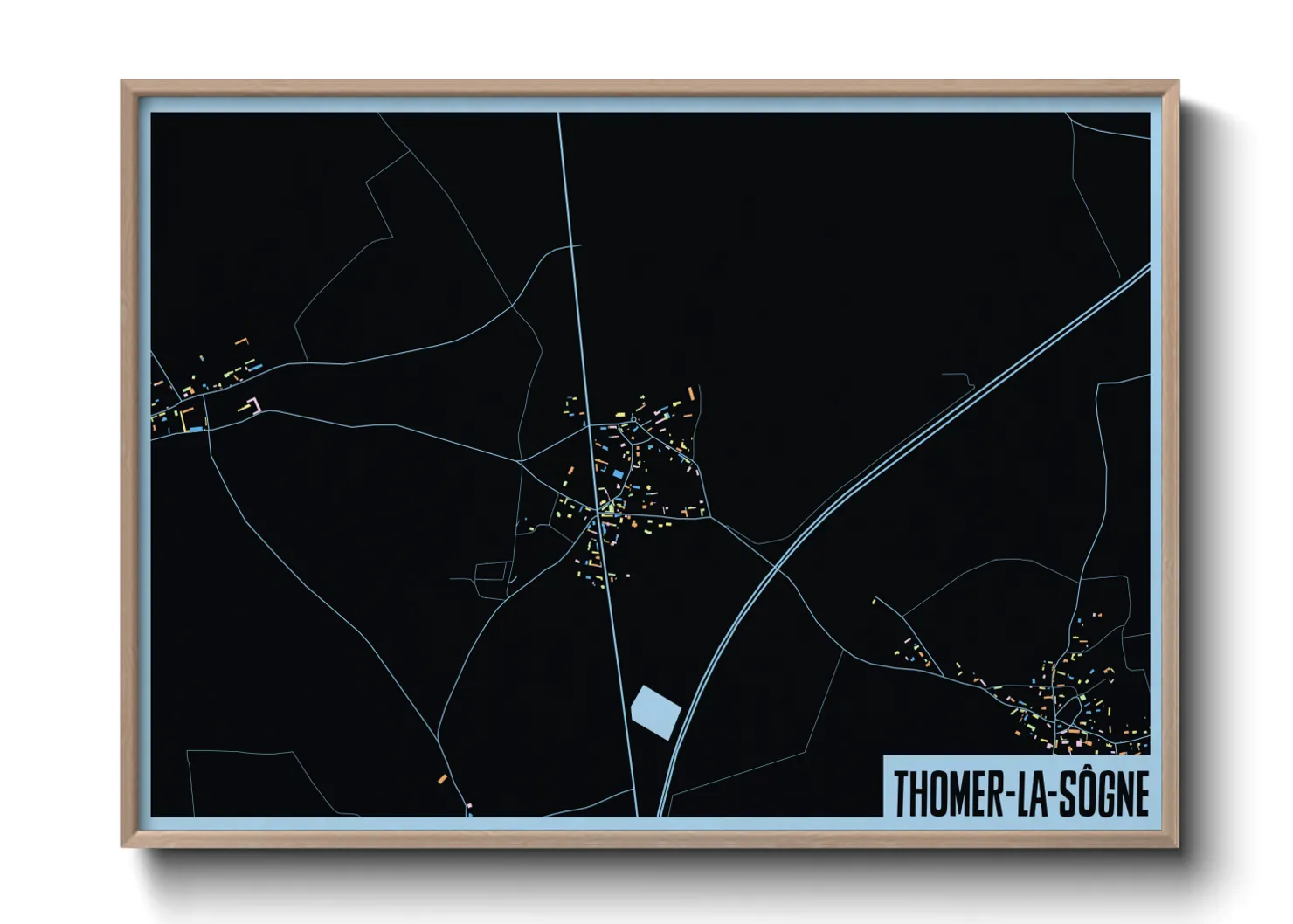 Une affiche de carte sur Thomer-la-Sôgne