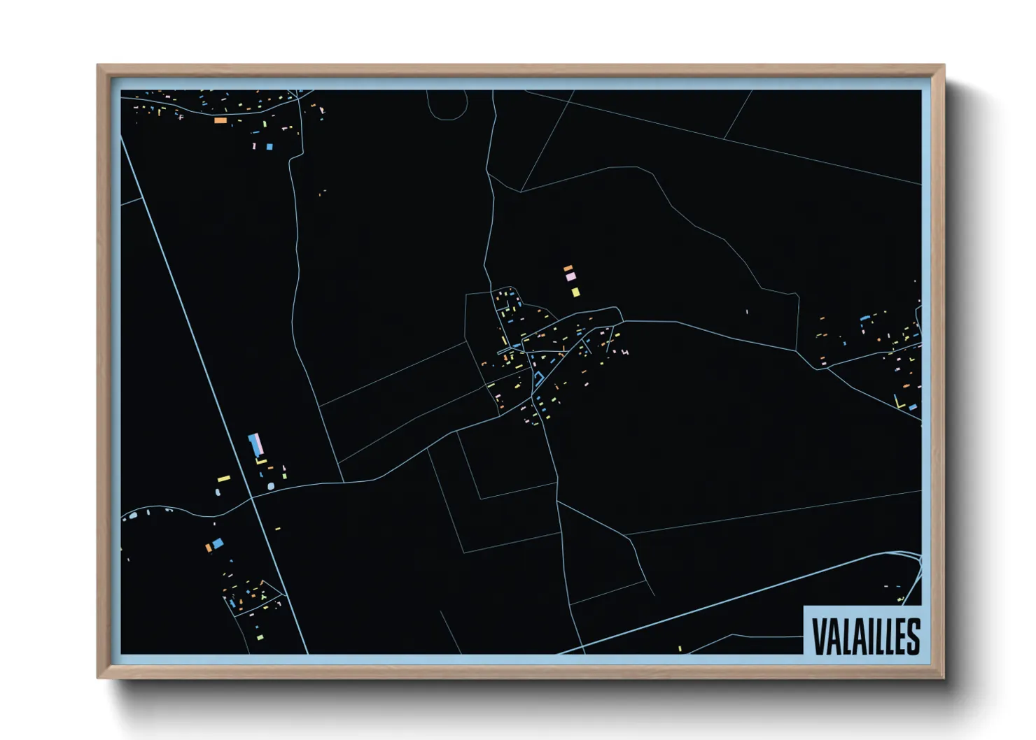 Une affiche de carte sur Valailles